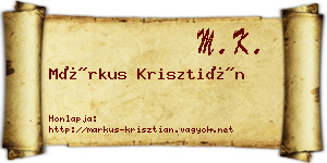 Márkus Krisztián névjegykártya