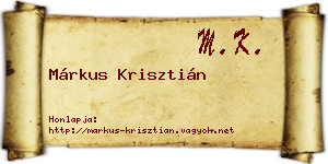 Márkus Krisztián névjegykártya